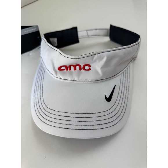 Nike Dri-FIT Swoosh Golf Visor AMC Logo Adjustable White Unisex Hat 429466-100 - Picture 3 of 9